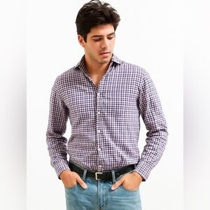 John Varvatos Purple Plaid Button Down Shirt Medium